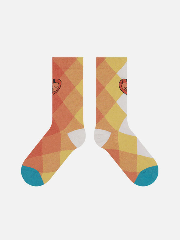 Fvshya Color Block Gradient Socks