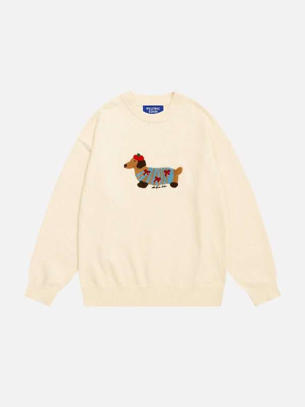Fvshya Cartoon Dachshund Sweater