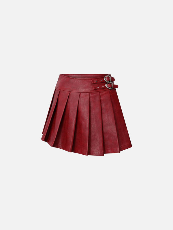 Fvshya Slant Faux Leather Skirt