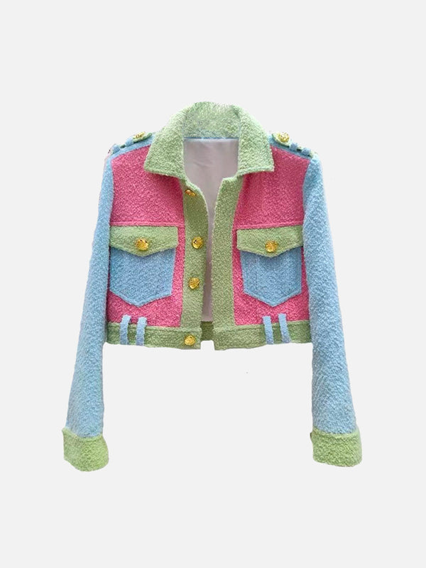 Fvshya Colorblock Patchwork Jacket